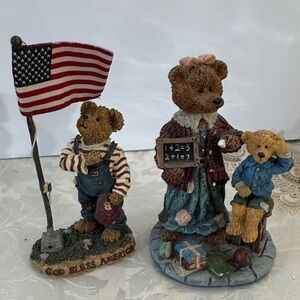 Vintage Patriotic Bear w/American Flag & Teacher bear & student